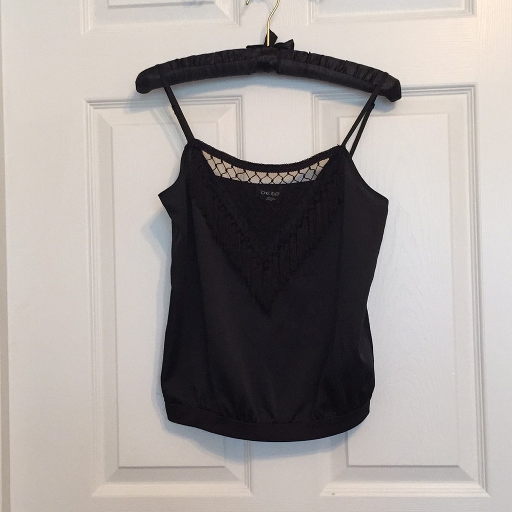 Deep V Black Crop Top